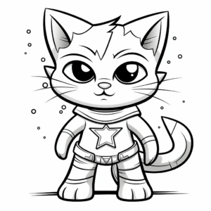 Galactic Space Kitty Coloring Pages 4