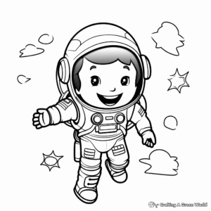 Galaxy and Astronaut Coloring Pages for Kids 1