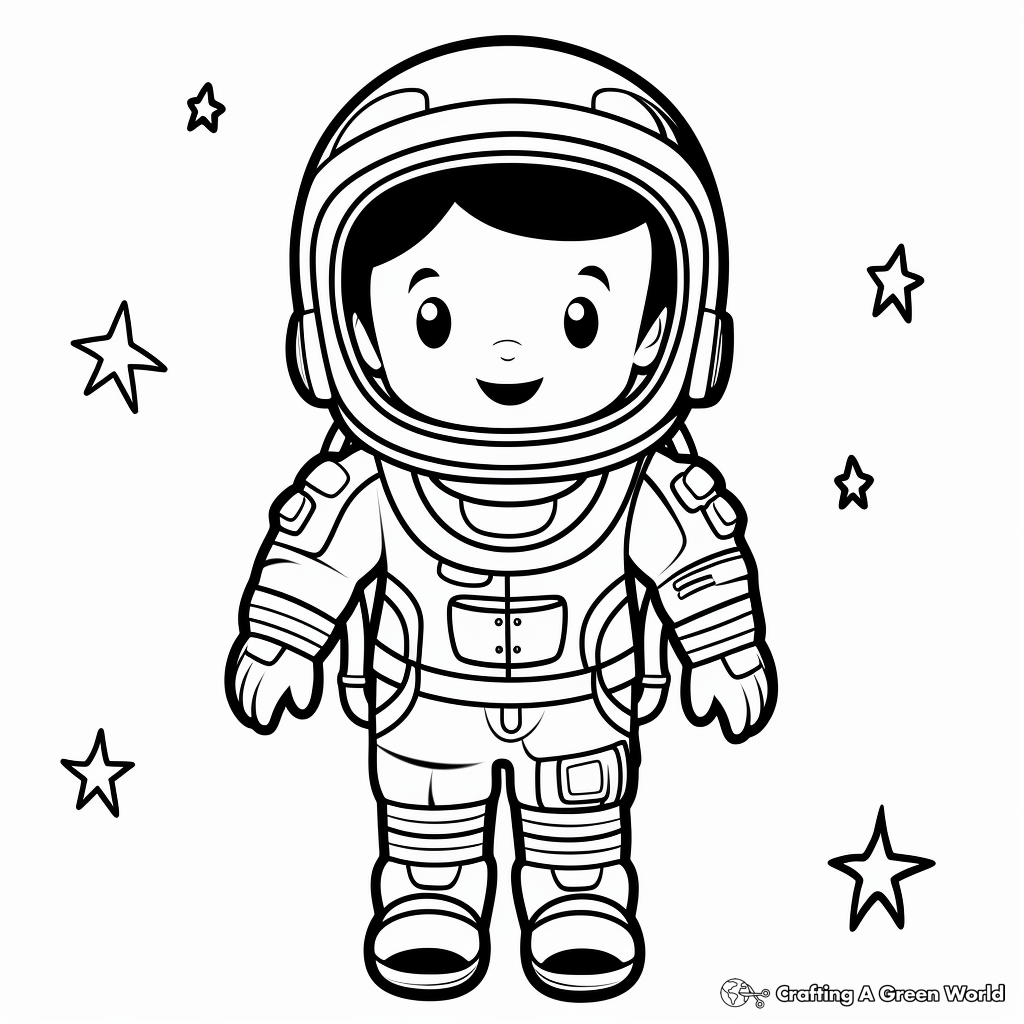 Galaxy and Astronaut Coloring Pages for Kids 3