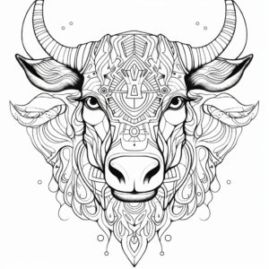 Galaxy Bull Abstract Art Coloring Pages 3