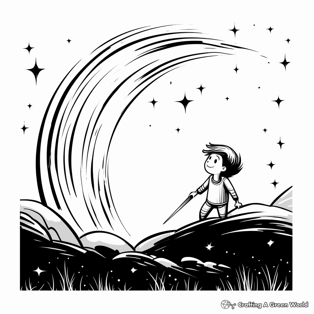Galaxy Setting Shooting Star Coloring Pages 1