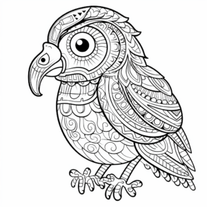 Gallicolumba Parrot Pattern Coloring Pages for Artists 1