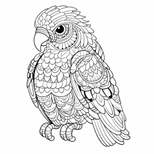 Gallicolumba Parrot Pattern Coloring Pages for Artists 3