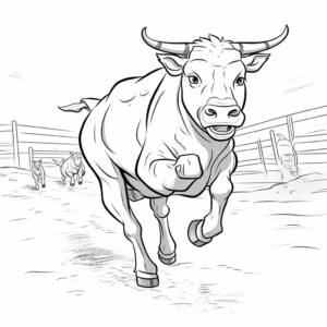 Galloping Bucking Bull Coloring Pages 2