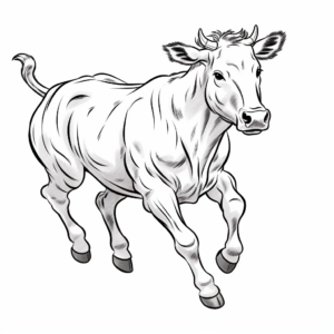 Galloping Bucking Bull Coloring Pages 4