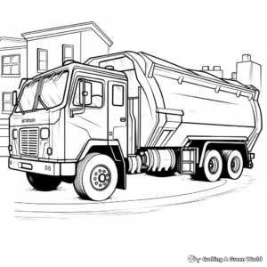 Garbage Truck Coloring Pages for Kids 4