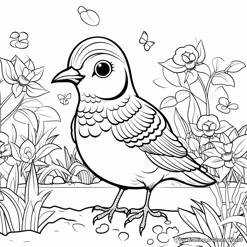 Garden Bird Paradise Coloring Pages 3