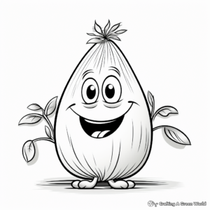 Garden Fresh White Onion Coloring Pages 4