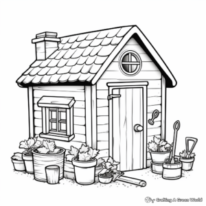 Garden Tools and Shed Coloring Pages 4