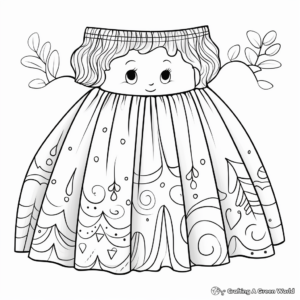 Gathered Skirt Coloring Activity for All Ages 1