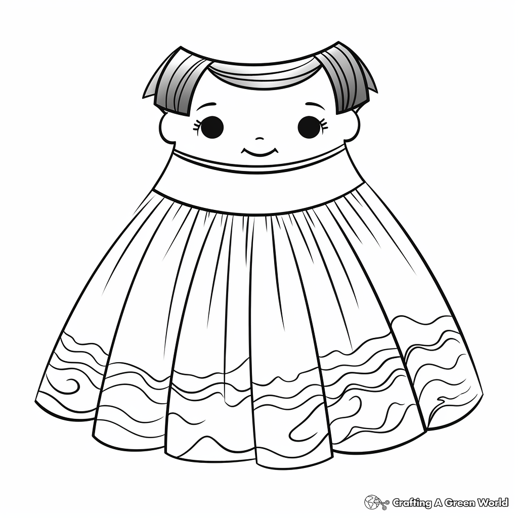 Gathered Skirt Coloring Activity for All Ages 2
