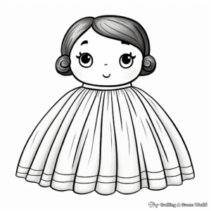 Gathered Skirt Coloring Activity for All Ages 3