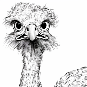 Gazing Ostrich Coloring Pages for Bird Lovers 2