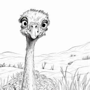 Gazing Ostrich Coloring Pages for Bird Lovers 3