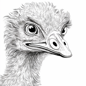 Gazing Ostrich Coloring Pages for Bird Lovers 4