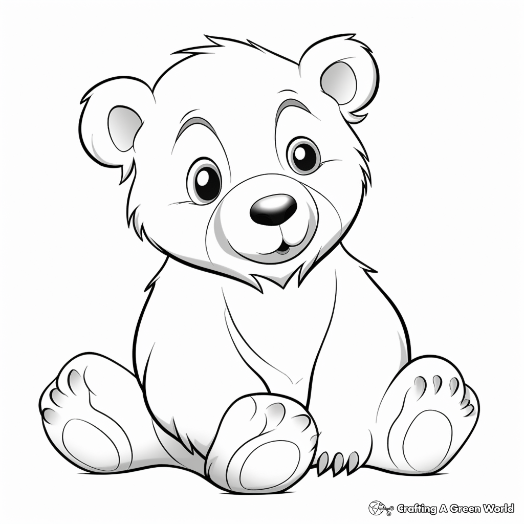 Gentle Brown Bear Relaxing Coloring Pages 3