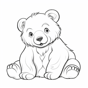 Gentle Brown Bear Relaxing Coloring Pages 4