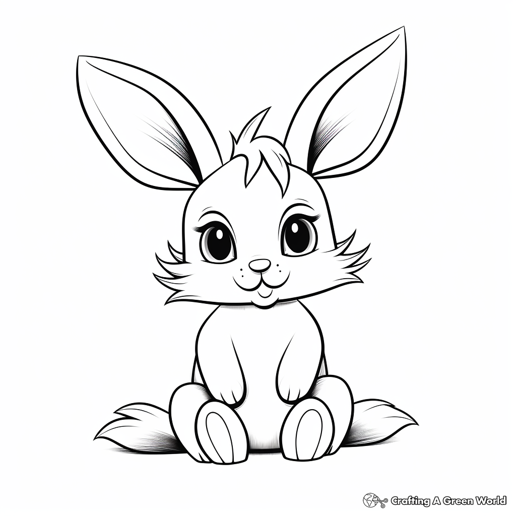 Gentle Bunny Coloring Pages 1