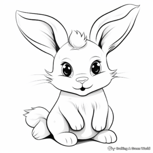 Gentle Bunny Coloring Pages 2