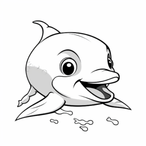 Gentle Dolphin Face Coloring Pages For Beginners 3