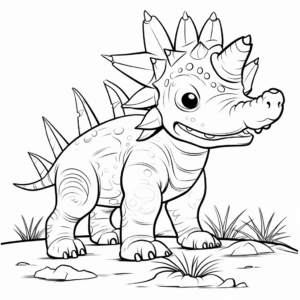 Gentle Herbivore Triceratops Coloring Pages 2