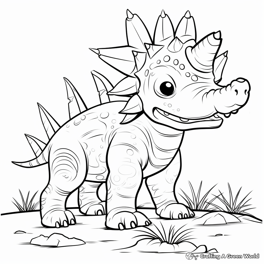 Gentle Herbivore Triceratops Coloring Pages 2