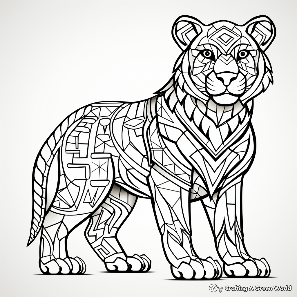 Geometric Animal-design Coloring Pages for Adults 4