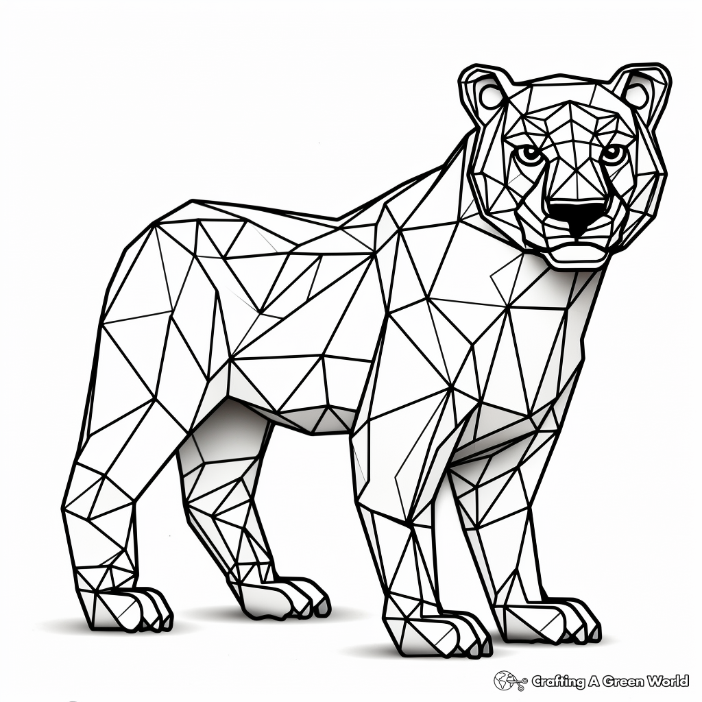 Geometric Animal Designs in 3D Coloring Pages 2
