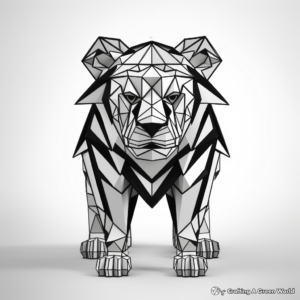 Geometric Animal Designs in 3D Coloring Pages 3