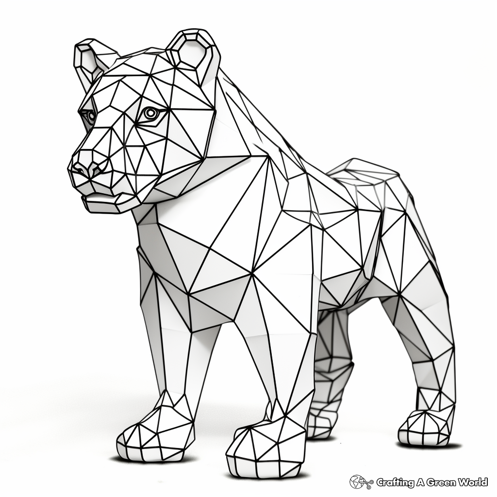 Geometric Animal Designs in 3D Coloring Pages 4