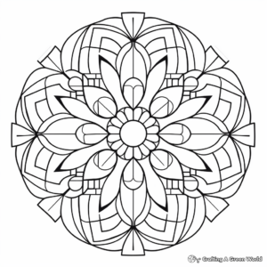 Geometric Pattern Mandala Coloring Pages 4