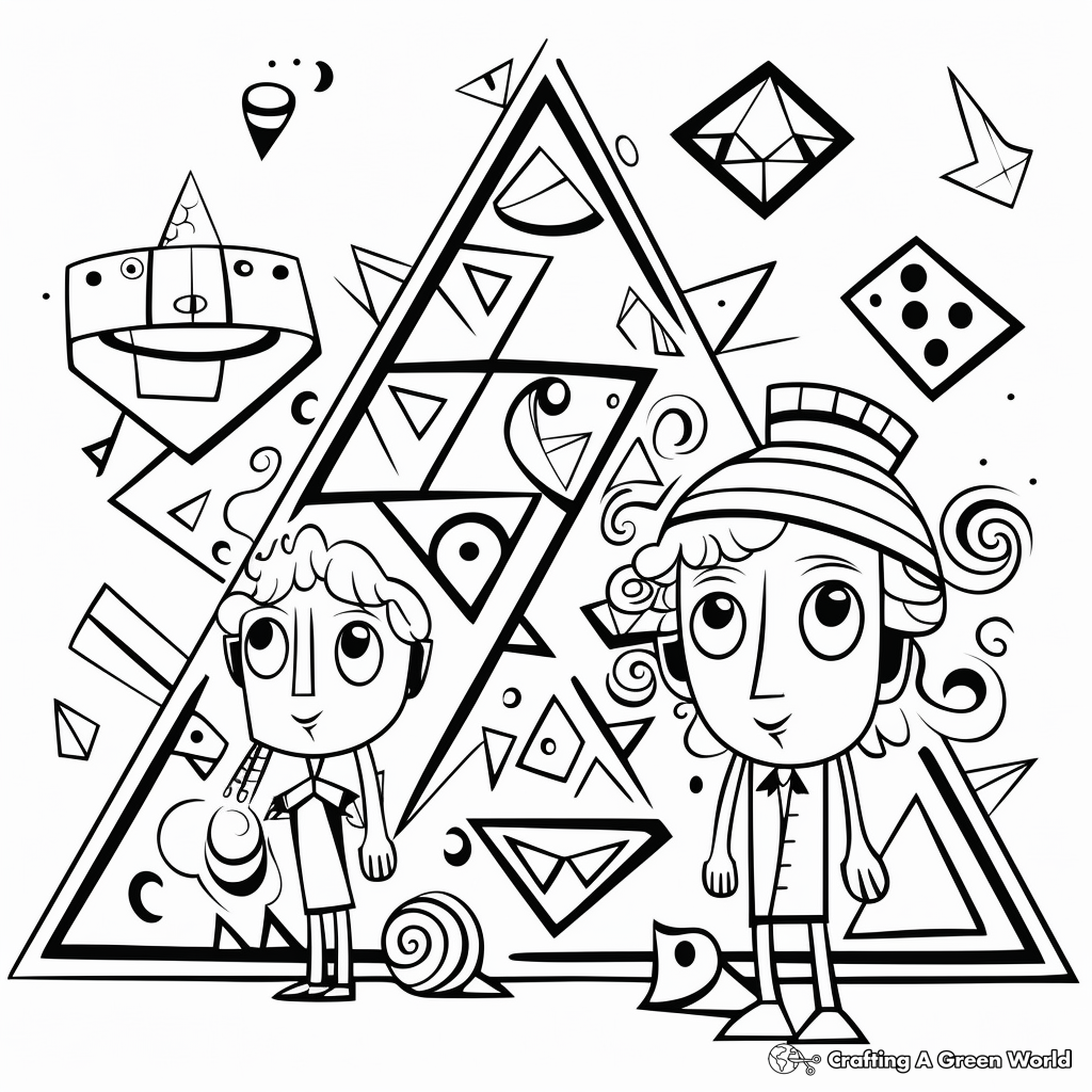 Geometric Trapezoid Coloring Pages for Math Lovers 1