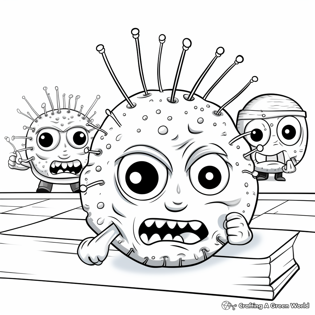 Germs in Action: Immune Response Coloring Pages 1