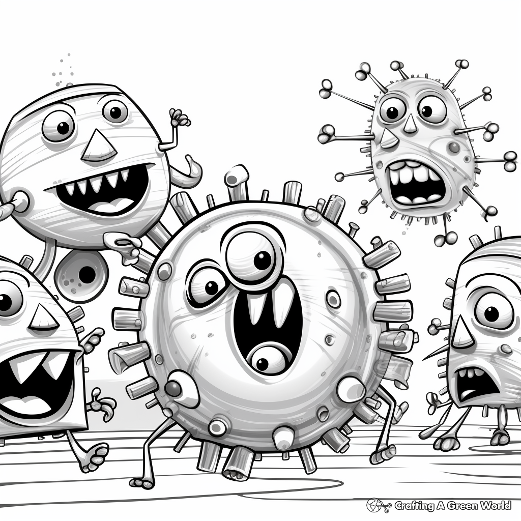 Germs in Action: Immune Response Coloring Pages 3