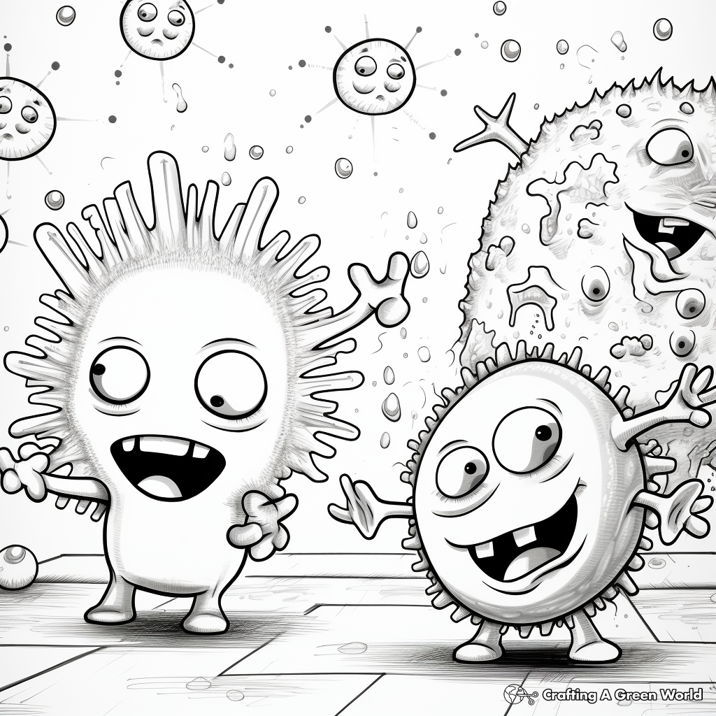 Germs in Action: Immune Response Coloring Pages 4