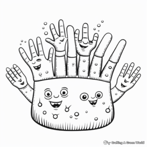 Germs On Hands Coloring Pages 1
