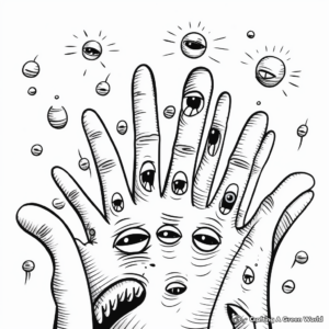 Germs On Hands Coloring Pages 4