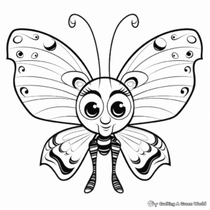 Get Well Soon Coloring Pages with Butterfly and Message 2