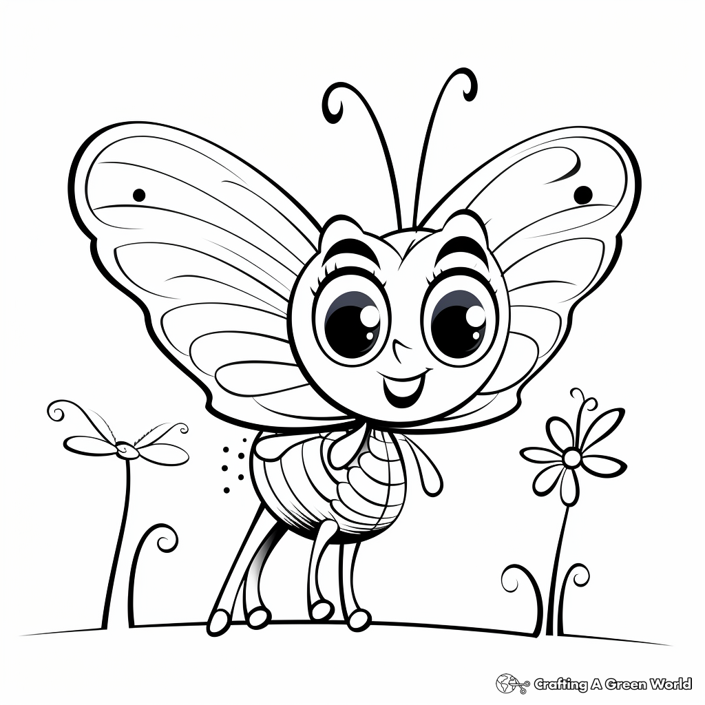 Get Well Soon Coloring Pages with Butterfly and Message 4