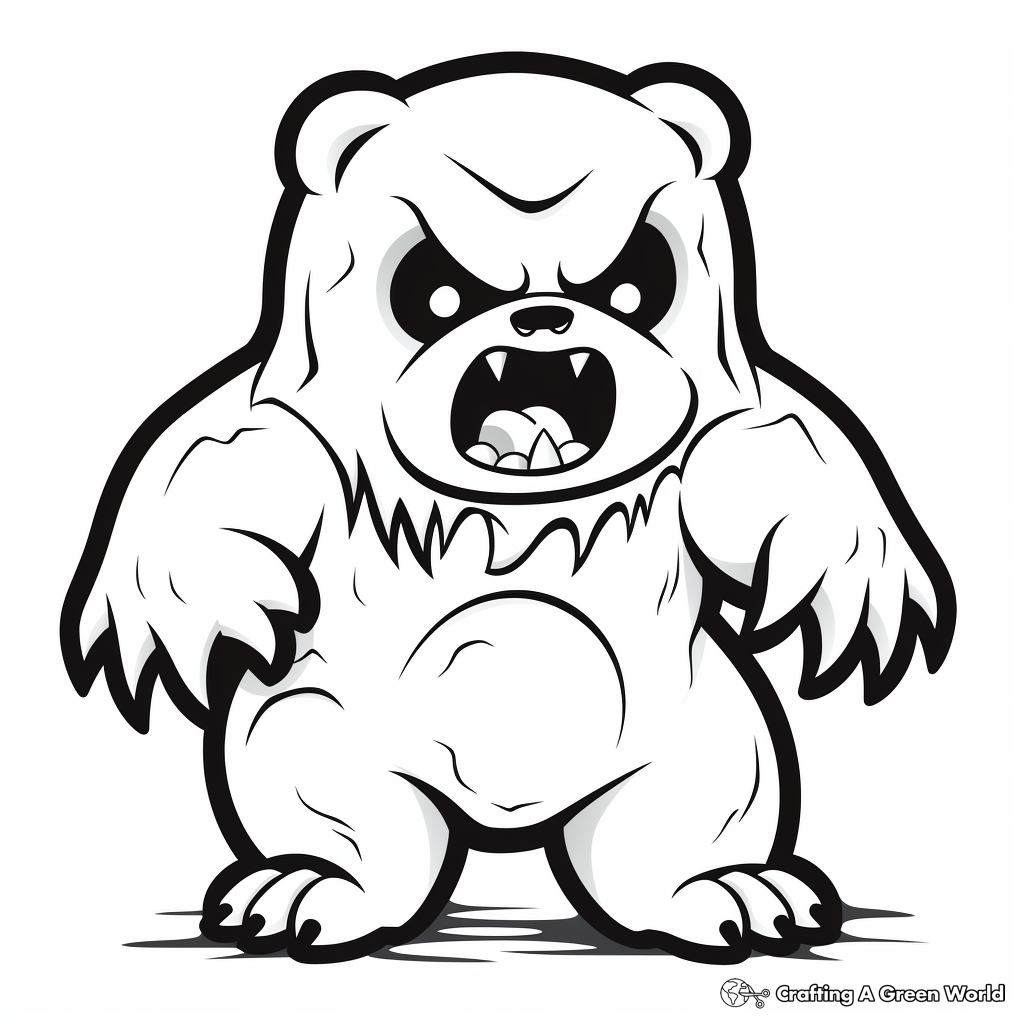 Ghost Bear Halloween Coloring Sheets 1