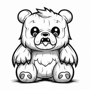 Ghost Bear Halloween Coloring Sheets 3