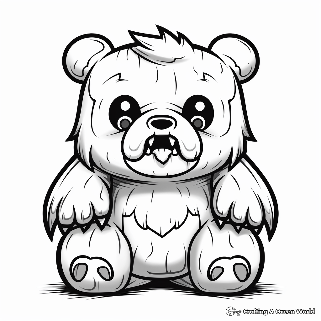 Ghost Bear Halloween Coloring Sheets 3