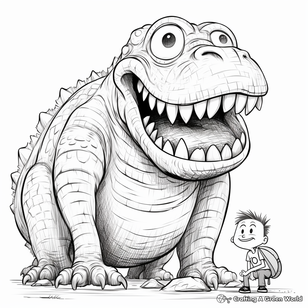 Giant Alligator Coloring Pages for Kids 3