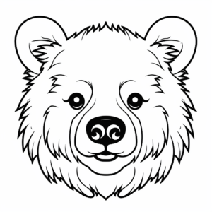 Giant Brown Bear Face Coloring Pages 1