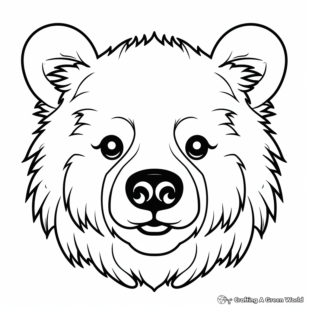 Giant Brown Bear Face Coloring Pages 1