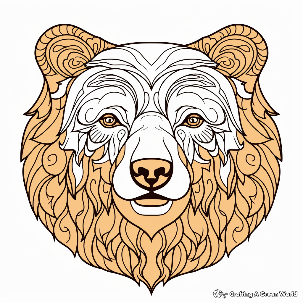 Giant Brown Bear Face Coloring Pages 2