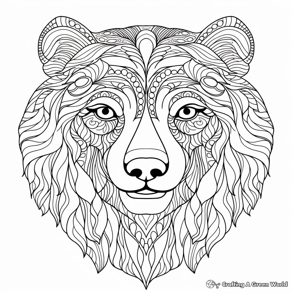 Giant Brown Bear Face Coloring Pages 4
