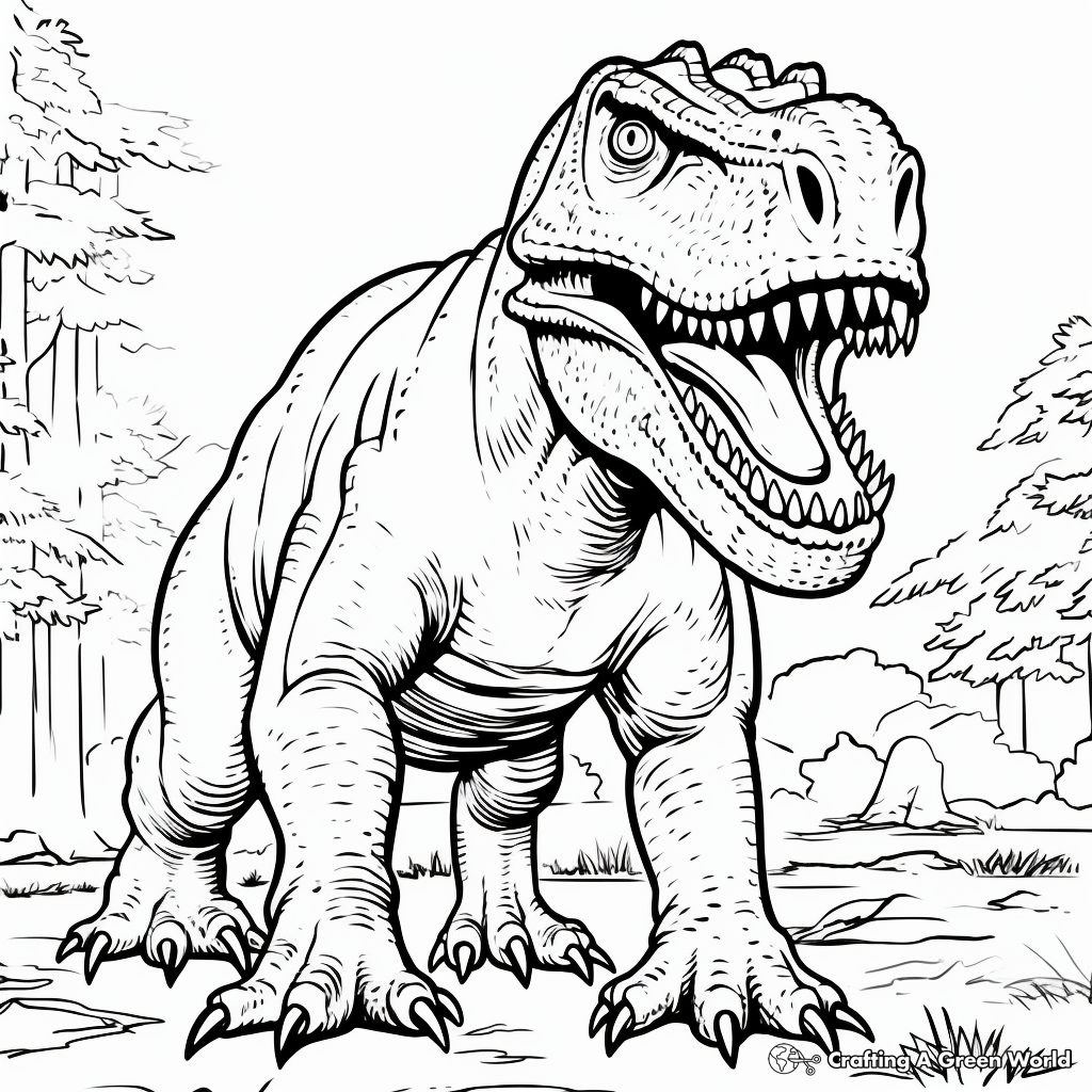 Giant Carnotaurus Dinosaur Coloring Pages 1