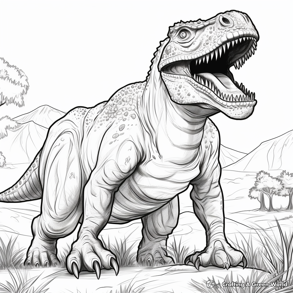 Giant Carnotaurus Dinosaur Coloring Pages 3