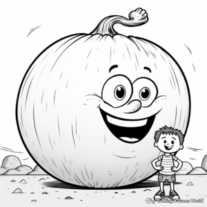 Giant Onion Coloring Pages for Kids 1